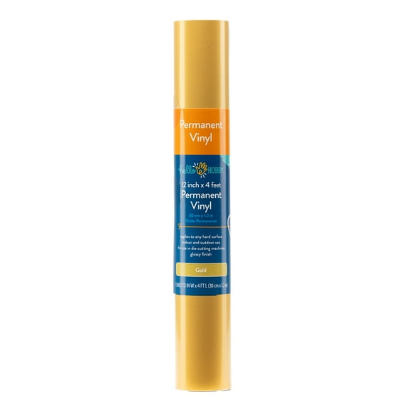 Hello Hobby 12" x 4' Gold Permanent Craft Vinyl Roll