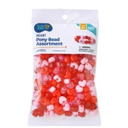 Hello Hobby Shaped Bead Mix, Hearts, 240 Pieces, Beads for Jewelry Making and DIY Crafts