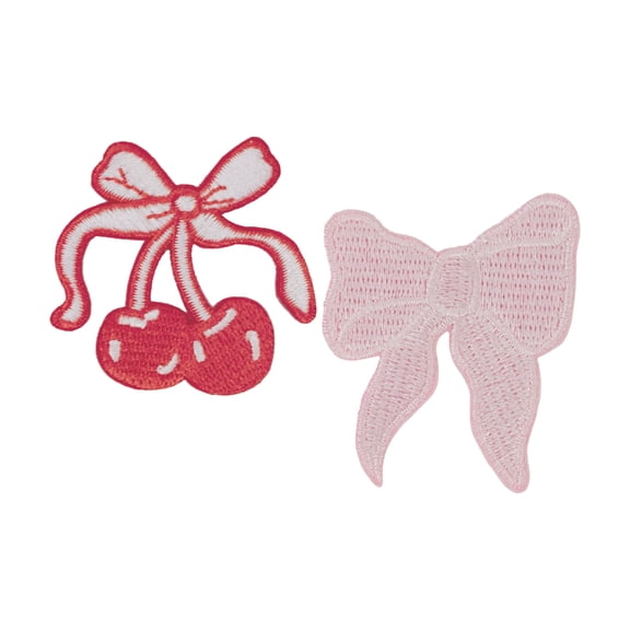 Hello Hobby 2-Piece Bows and Cherries Sewing Patches & Appliques