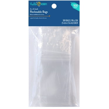 Hello Hobby - 2"x 3" Re-closable Plastic Bags for Jewelry and Craft Storage - 100 Bags - USHH2231