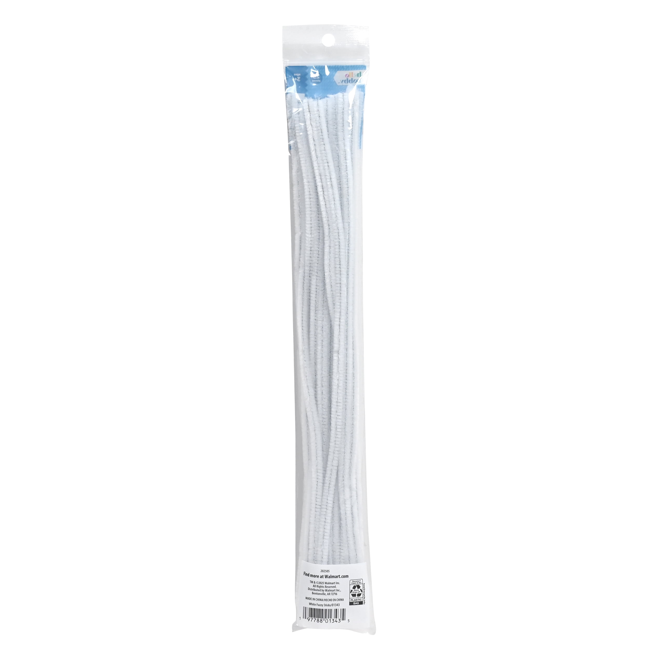 Countig Stick Hello Hobby 25 Count White Fuzzy Sticks for Kids Crafts and DIY ...
