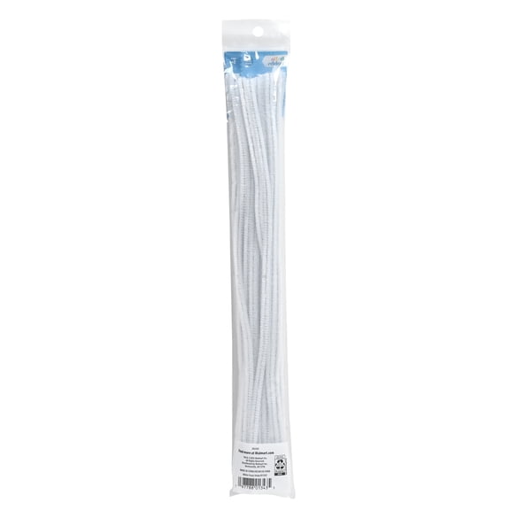 Hello Hobby 25 Count White Fuzzy Sticks for Kids Crafts and DIY Projects