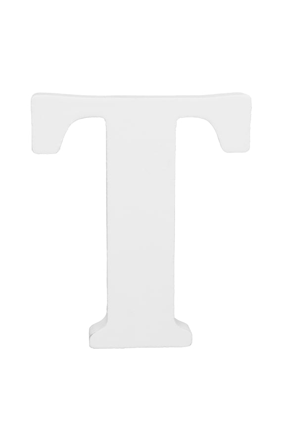3" White Wood Letter T
