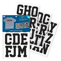 Hello Hobby 3 inch Polyvinyl Sport Iron-on Letters, Black, 4 Sheets