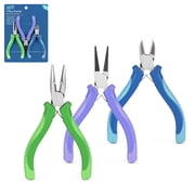 Hello Hobby 3-Piece Jewelry Pliers Set – Round Nose, Needle Nose & Side Cutter Tools for Jewelry Making & Crafting