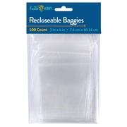 Hello Hobby Re-closable Poly Bags, 3 in x 4 in, 100 Count, Clear Jewelry and Craft Storage, USHH2232