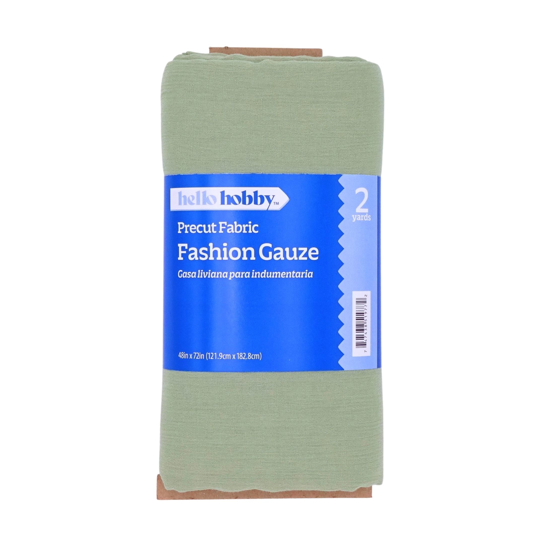 Hello Hobby 48” x 72” 100% Cotton Cotton Gauze 2 Yard Precut Fabric, Sage, 48" Wide for Sewing & Crafting