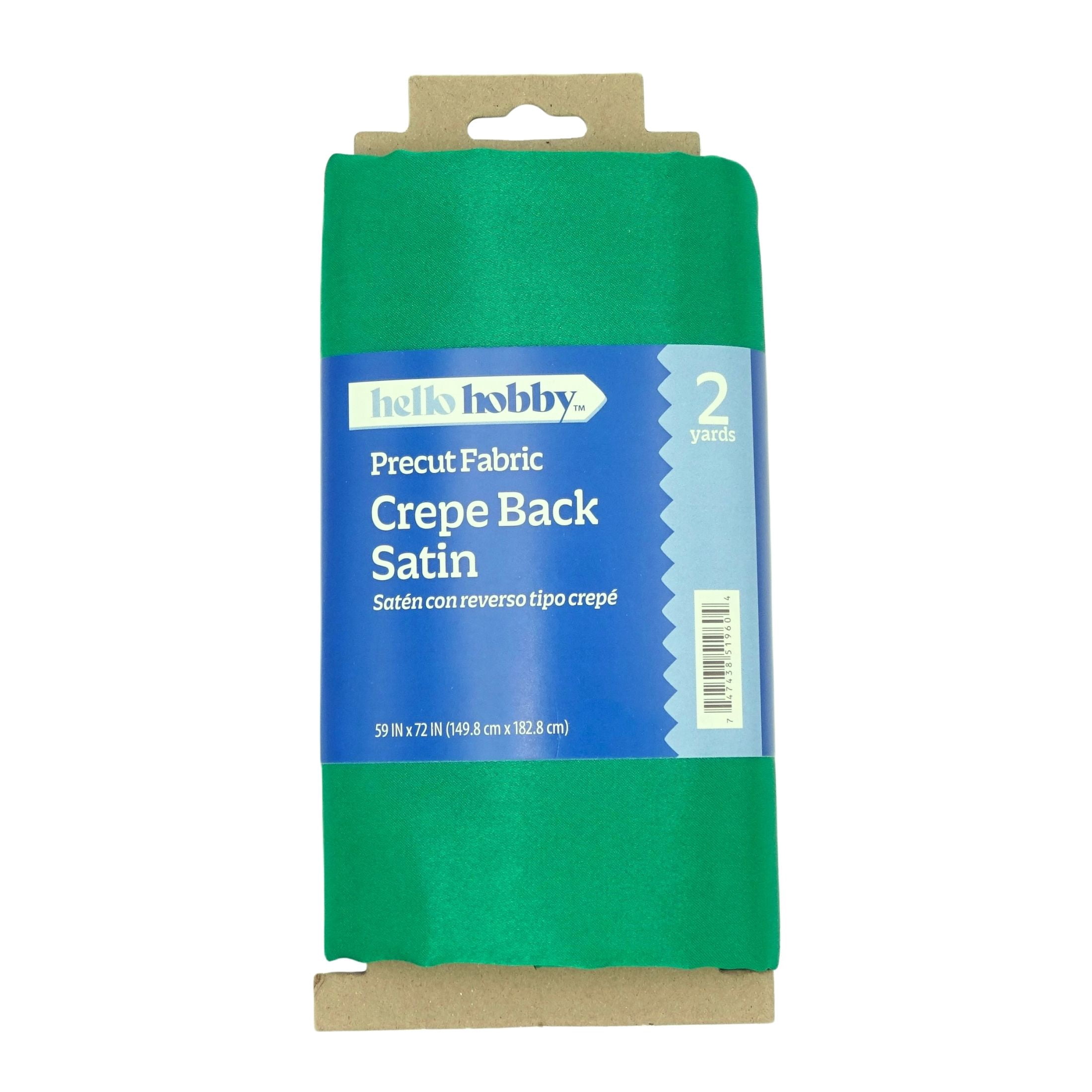 Hello Hobby 59” x 72” 100% Polyester Crepe Back Satin 2 Yard Precut Fabric, Emerald Green, 59" Wide for Sewing & Crafting