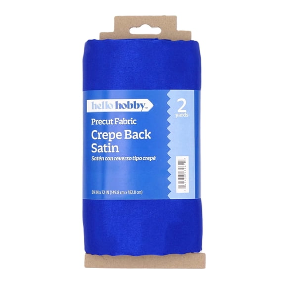 Hello Hobby 59” x 72” 100% Polyester Crepe Back Satin 2 Yard Precut Fabric, Navy, 59" Wide for Sewing & Crafting