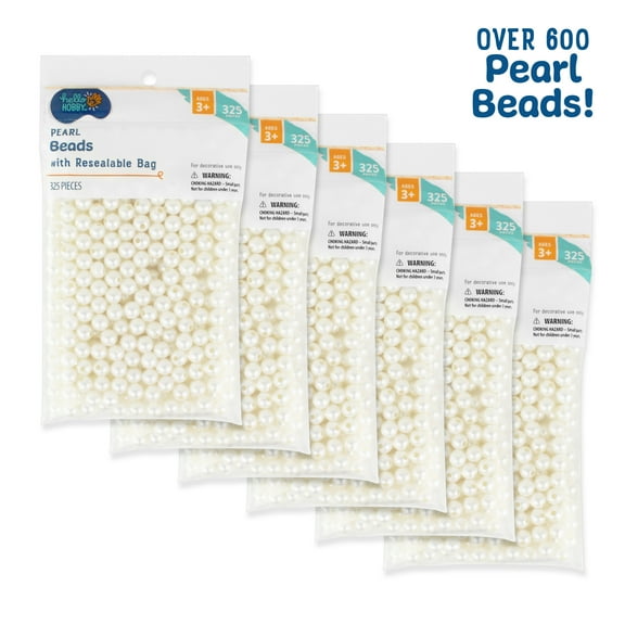 Hello Hobby 7.5mm White Pearl Beads for Unisex Kids, 1300ct