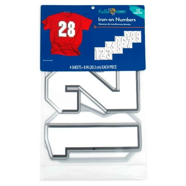 Hello Hobby 8" White Iron-on Solid Numbers, 4 Sheets, 12 Pieces