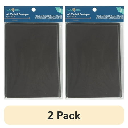 (2 pack) Hello Hobby A6 Blank All Occasion Greeting Cards, with Envelopes 4.25" x 6.25" (12 Count)