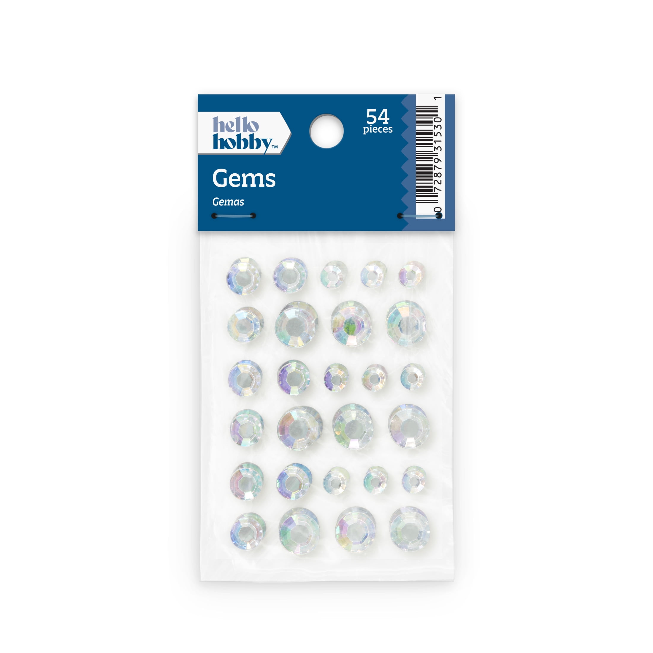 Hello Hobby Accessories Adhesive Gems Clear, 54 piece