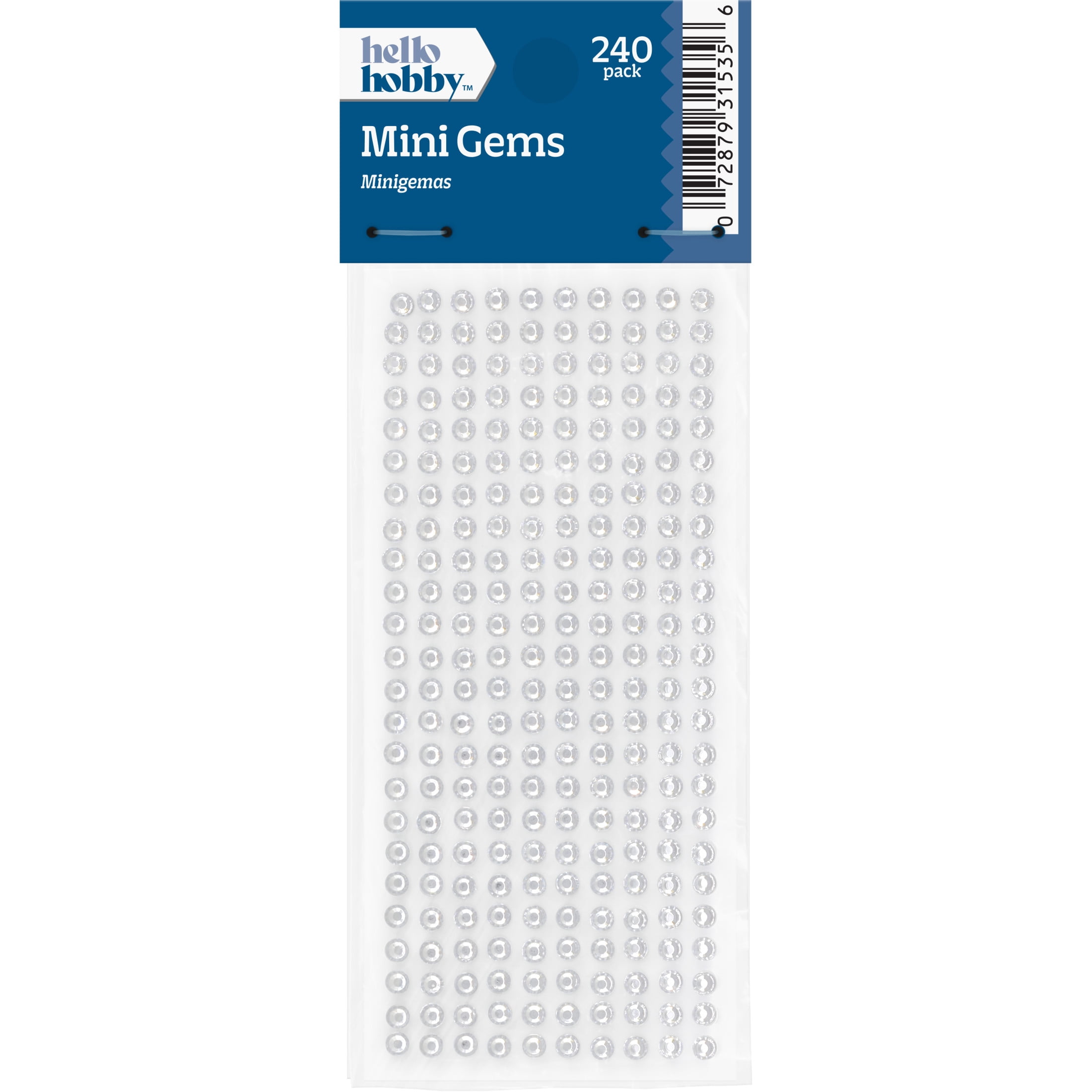 Hello Hobby Accessories Adhesive Gems Silver, 240 piece