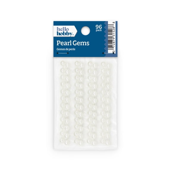 Hello Hobby Accessories Adhesive Pearls White, 96 piece
