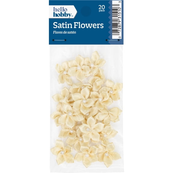 Hello Hobby Accessory 5 Petal Flowers, Cream, 20 piece