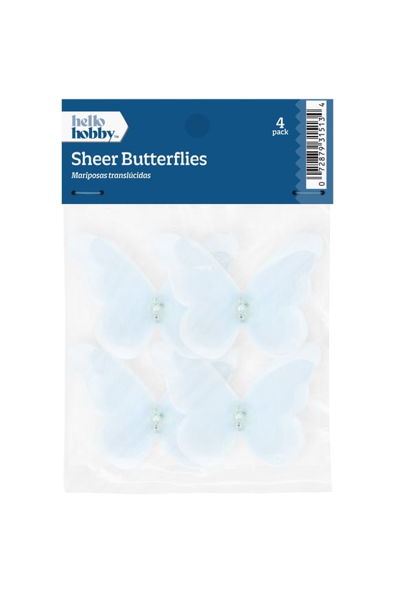 Accessory Butterfly, Blue, 4 piece