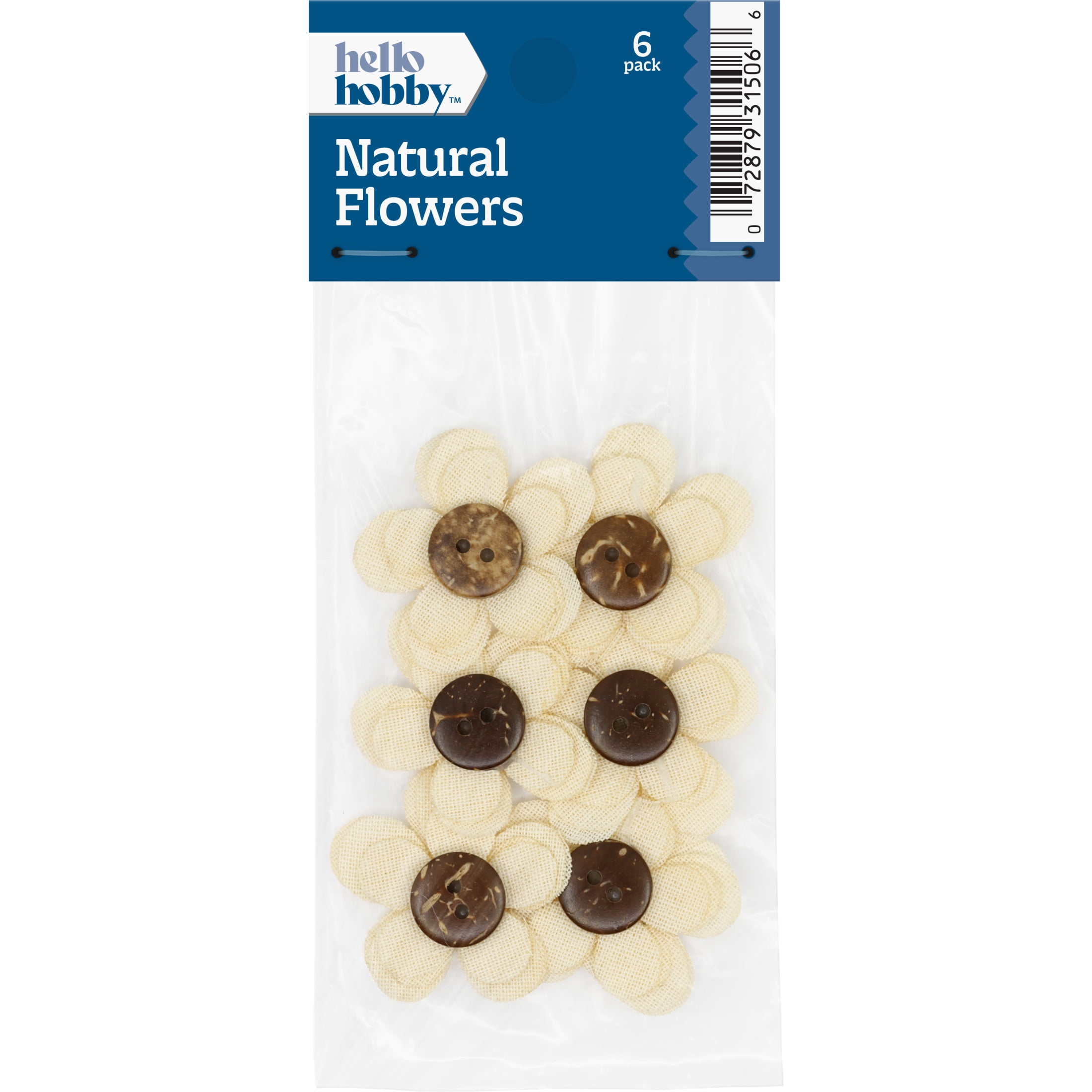 Hello Hobby Accessory Flowers, Natural, 6 piece