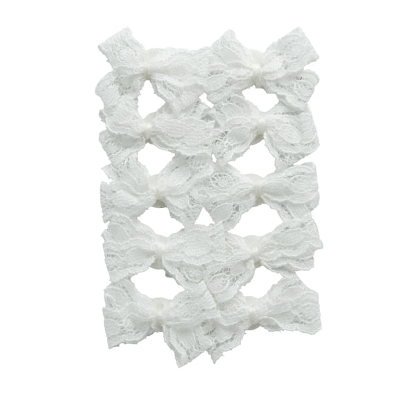 Hello Hobby Accessory Lace Bows, White, 10 piece