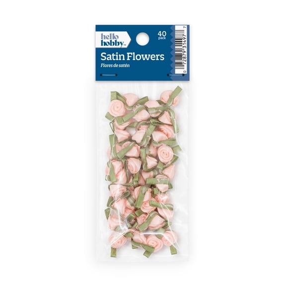 Hello Hobby Accessory Small Roses, Light Pink, 40 piece