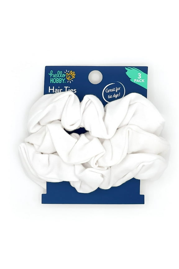 Adult, Ponytail Holder, Solid White Color, 3 Pack, Arts and Crafts, Fashion Hair Tie