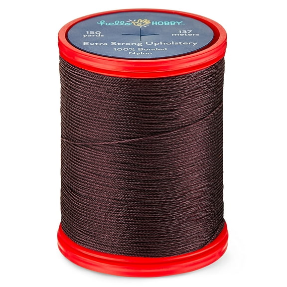 Hello Hobby African Chocolate Brown 100% Bonded Nylon Thread, 150 Yards
