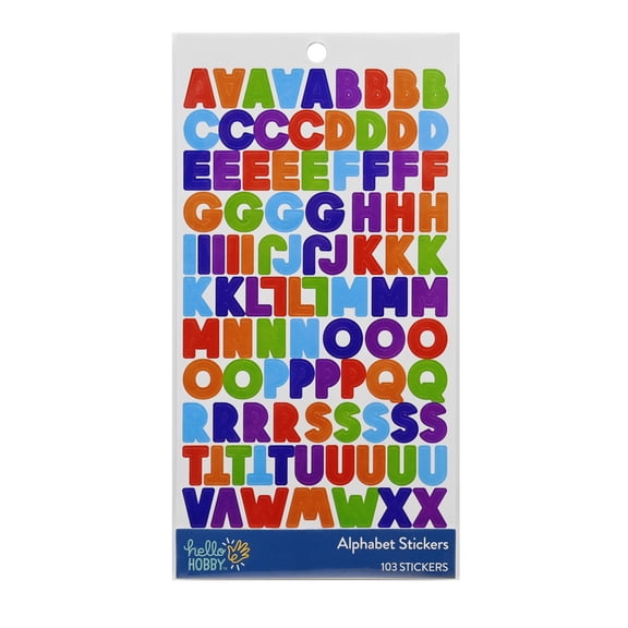Hello Hobby Alphabet Stickers for Elementary School Kids, 103 Count Multicolor