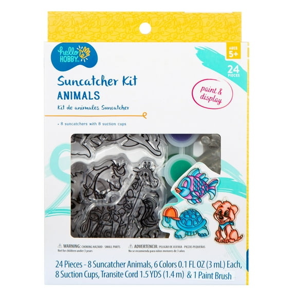 Hello Hobby Animals Window Art, Customize 8 Multicolor Plastic Suncatchers
