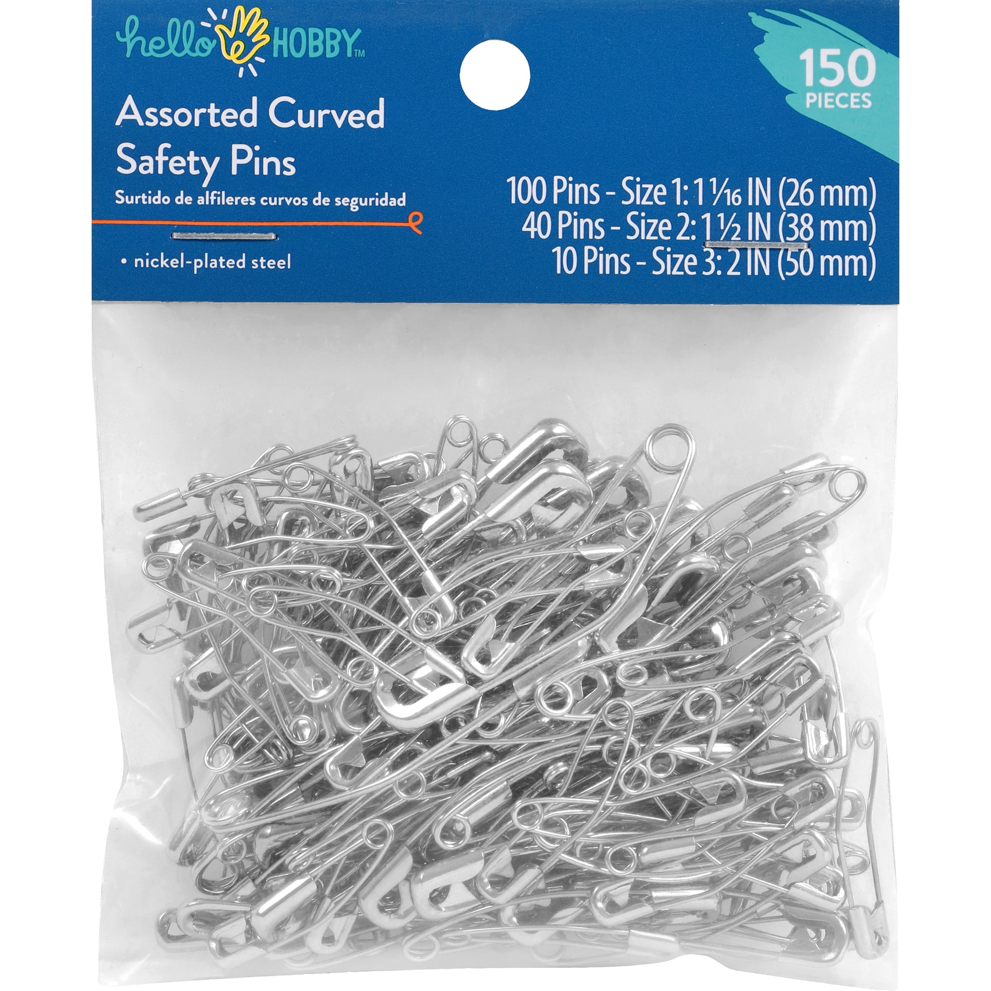  Hokoad 150pcs Safety Pins, 19mm Small White Safety