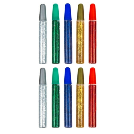Hello Hobby Assorted Glitter Glue Pens, 10-Pack, Adult & Kids Crafts