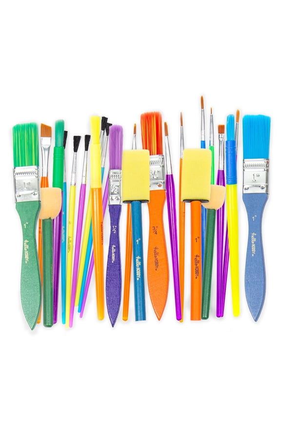 Assorted Paint Brushes, 25 Count