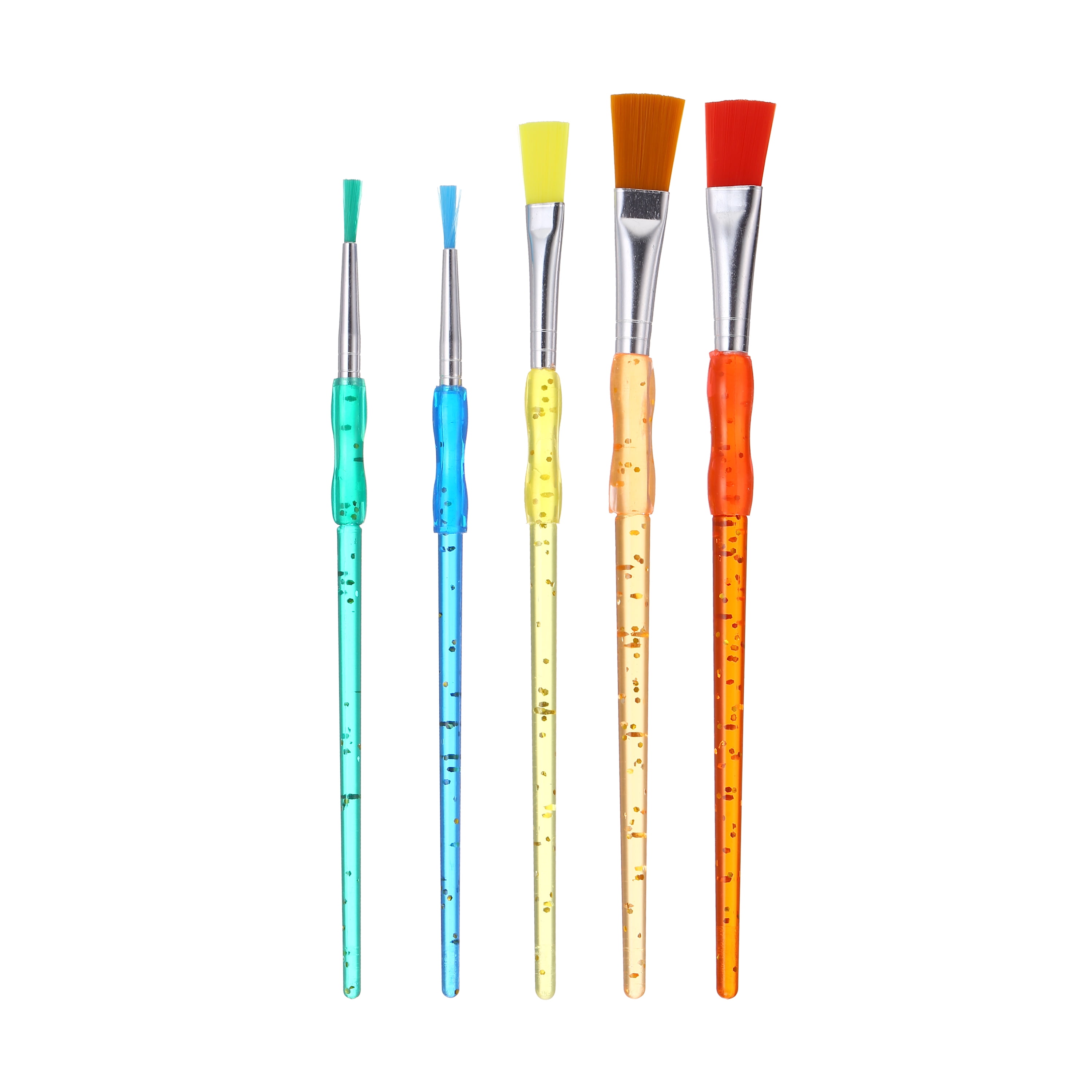 Hello Hobby Assorted Shape Synthetic Bristle Art Brushes (5 Pack), Age Group 3+
