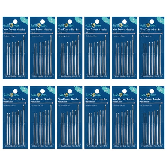 Hello Hobby Assorted Size Long Yarn Darning Steel Hand-Sewing Needles (84 Count)