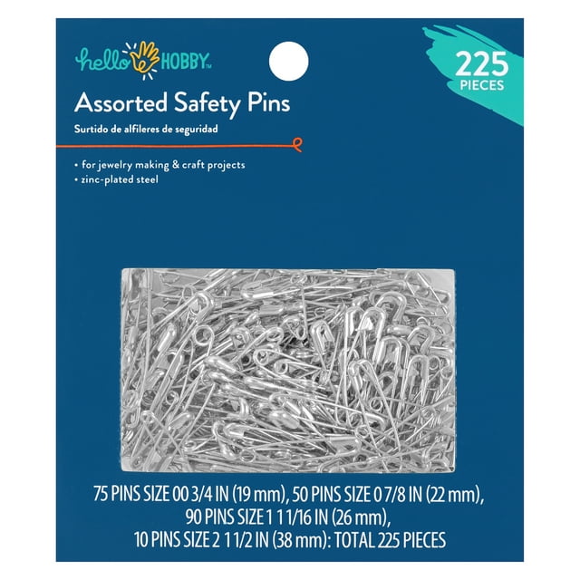 Hello Hobby Assorted Size Steel Safety Pins (225 Count)