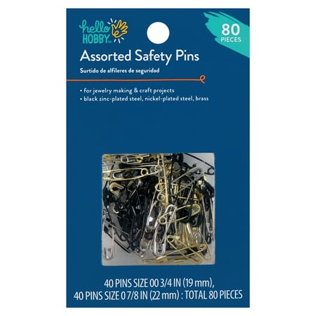 Hello Hobby Assorted Size Safety Pins (80 Count)