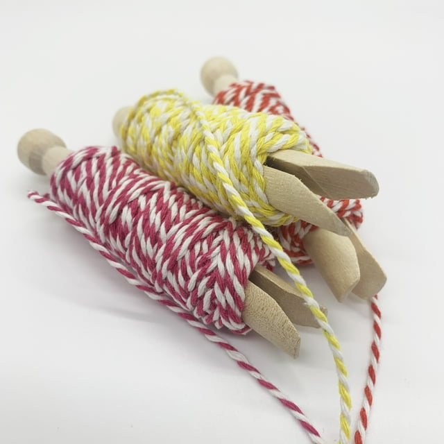 Hello Hobby Baker Twine Material, Red, Pink, & Yellow, Features 3 Pack