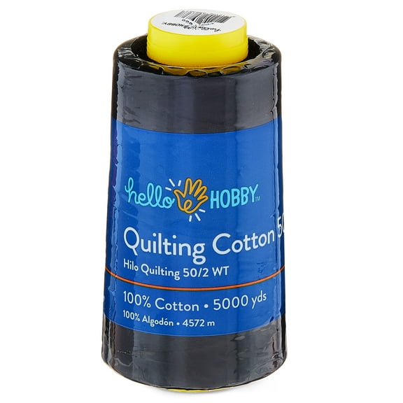 Hello Hobby Black 100% Pima Cotton Quilting Thread, 50/2 WT, 5000 Yards