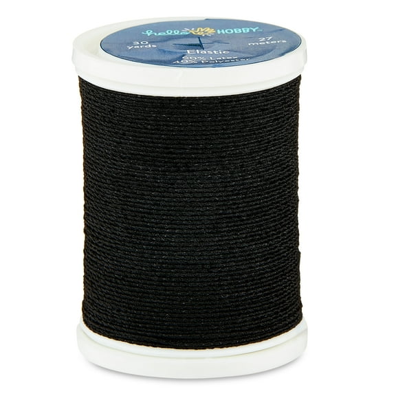 Hello Hobby Black Elastic Thread, 30 Yards