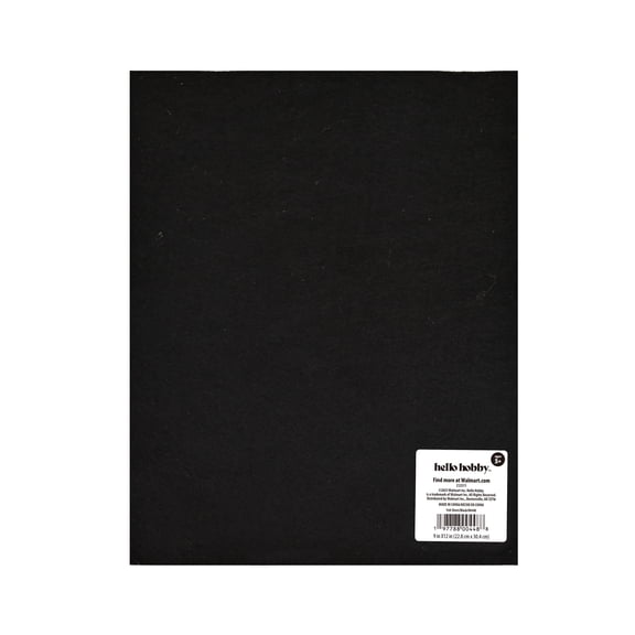Hello Hobby Black Felt Sheet for Craft Bases, 9" x 12"