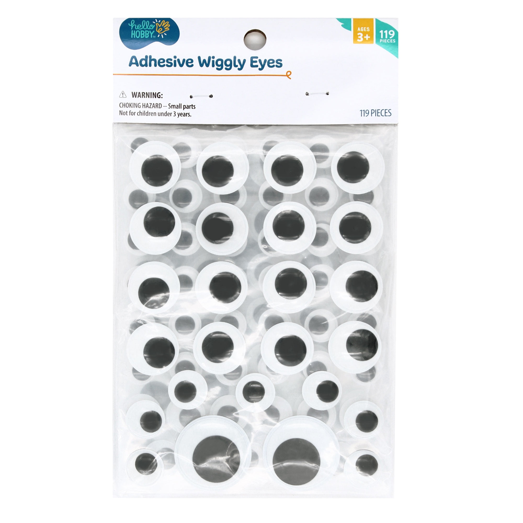 75 Pack Adhesive Wiggly Eyes