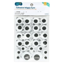 Hello Hobby Black & White Adhesive Stick On Googly Eyes for Crafts, 119 Count