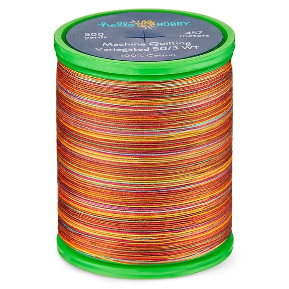 Hello Hobby Blooming Summer Yellow 100% Pima Cotton All Purpose Thread, 50/3 WT, 500 Yards