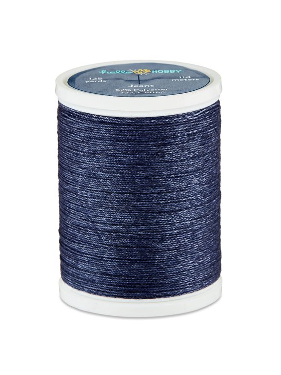 Blue Polyester & Cotton Jeans Thread, 125 Yards