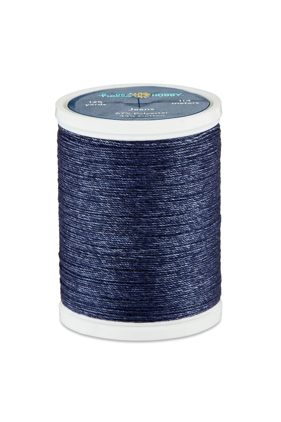 Blue Polyester & Cotton Jeans Thread, 125 Yards