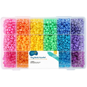 Hello Hobby - Bright & Sparkle Pony Bead Box - 2300 Pieces - USHH6704