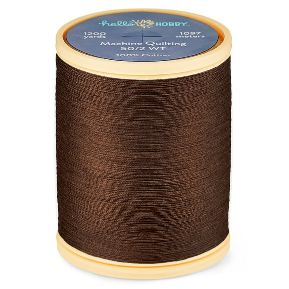 Hello Hobby Brunette Brown Pima Cotton Thread, 50/2 WT