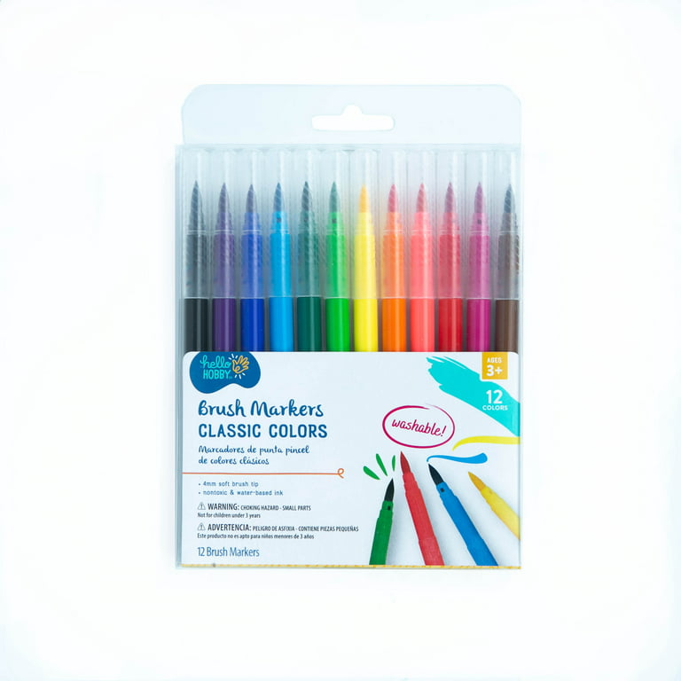 https://i5.walmartimages.com/seo/Hello-Hobby-Brush-Markers-with-Washable-Ink-Bullet-Tip-Classic-Colors-12Pcs-40137_811dc956-0a20-4fe9-938c-c992b4d3c550.515ce398744ff11e536e3664677b3370.jpeg?odnHeight=768&odnWidth=768&odnBg=FFFFFF