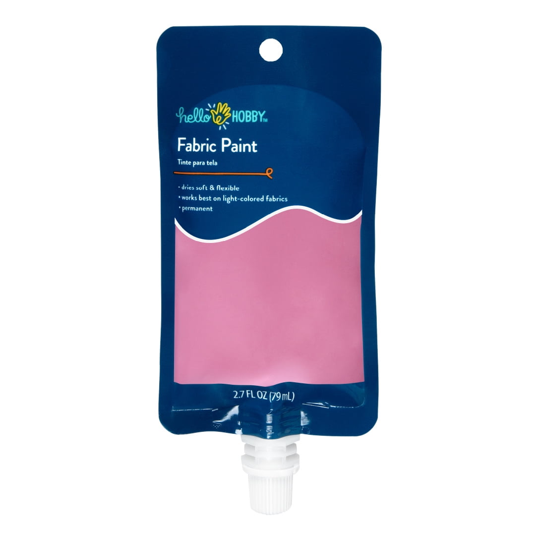 Hello Hobby BrushOn Fabric Paint, Pink, 2.7 Fl. Oz.