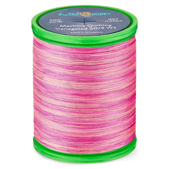 Hello Hobby Candy Floss Pink Pima Cotton Thread, 50/3 WT