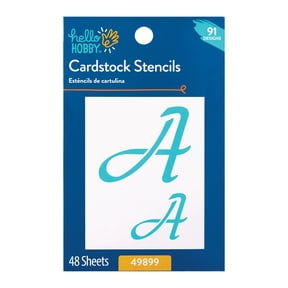 Hello Hobby Cardstock Stencil Set, 3.5" x 4.5", 48 Piece, Flourish